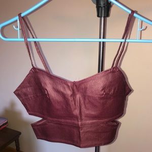 Women’s faux leather crop top